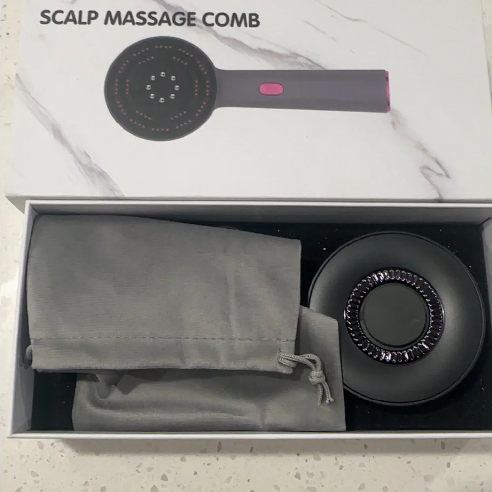 Gray and Pink Scalp Massage Comb - Picture 2 of 4